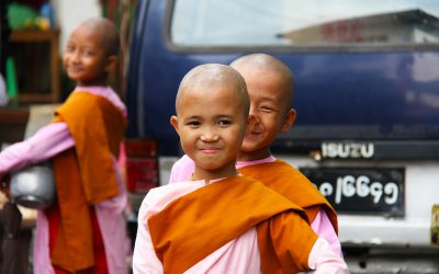 La sonrisa de un monje budista